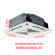 Cooper&Hunter Four-way Ceiling Cassette  R410A, 48,000 BTU 230V Light Commercial Ductless Mini Split Air Conditioner Heat Pump 16 SEER 4 TON + Installation Kit Option.CH-N48LLCT-230VI + CH-48LCU/O - South Mini Splits