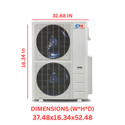 Cooper & Hunter Universal Floor/Ceiling 48,000 BTU, R410A, 230V 16 SEER Ductless Mini Split Air Conditioner With Wall Thermostat, Light Commercial Series, 4 TON Single Zone System,Optional Installation Kit. CH-48LCFCI + CH-N48LCU-230VO - South Mini Splits