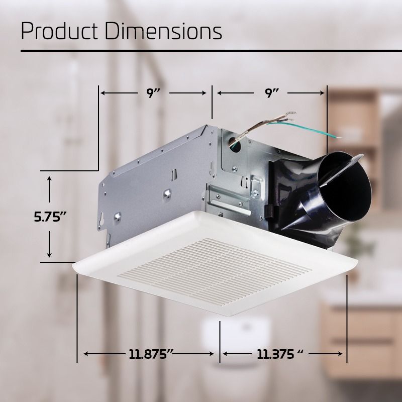ACIQ 100 CFM 0.8 Sones ACiQ Ultra Quiet Bathroom Exhaust Fan