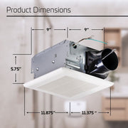 ACIQ 100 CFM 0.8 Sones ACiQ Ultra Quiet Bathroom Exhaust Fan