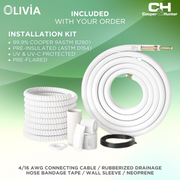 Cooper & Hunter, Olivia Series, R410A, 36,000 BTU/h, 3 Tons, 208-230V/60HZ, 18 SEER, Ductless Mini Split Wall Mount AC/Heater With WIFI and Optional Installation Kit - South Mini Splits