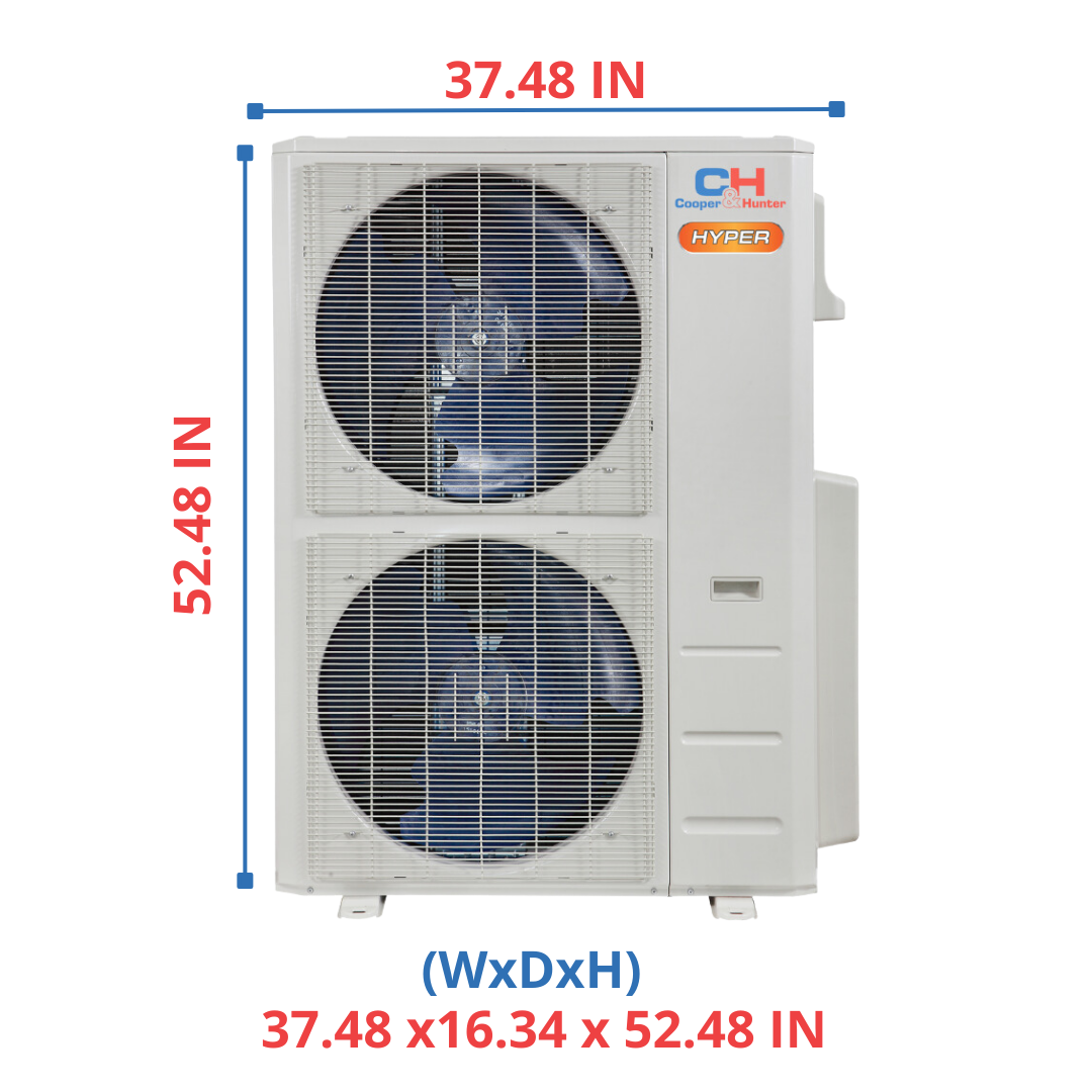 Cooper&Hunter High Efficiency Hyper Heat Multi-Zone 55,000 BTU (4.5 Ton) 230V Outdoor Condenser Air Conditioner, Heat Pump, Mini Split Inverter System Up To 22 SEER2 (2-5 Zones) CH-HPR55M-230VO - South Mini Splits