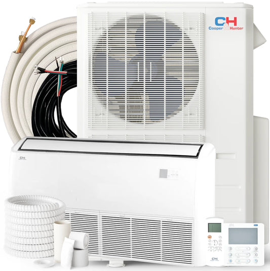 Cooper & Hunter 48,000 BTU 230V 16 SEER Universal Floor/Ceiling Ductless Mini Split Air Conditioner With Wall Thermostat, Light Commercial Series, 4 TON Single Zone System + Optional Installation Kit - South Mini Splits