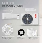OLMO 12000 BTU 230V 1 Ton 17.6 SEER Mini Split Ductless Air Conditioner Heat Pump, Alpic Eco Series + Installation Kit Option - South Mini Splits