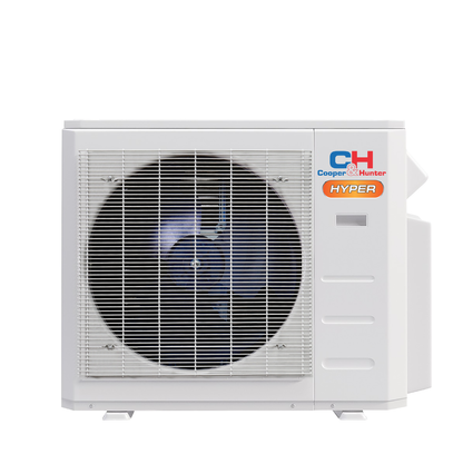 Cooper&amp;Hunter Hyper Heat 2-Zone Ductless Mini Split AC &amp; Heat Pump -- 19000 BTU (1.6 Ton) Without Shut-off Valves, 4-Way Ceiling Cassette Units (9K+12K) BTU, Inverter Technology, 230V, Heating &amp; Cooling