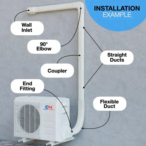 2 Zone Cooper & Hunter Olivia Series, 1.5 Ton Air Conditioner, Ductless Mini Split with 6k+12k BTU Wall Mounts, R410A, 22.9 SEER 18K BTU Inverter Heat Pump, 230V, Dual Head (2 Heads), Optional choice of 25ft and 50ft Installation Kits + WIFI Adapter