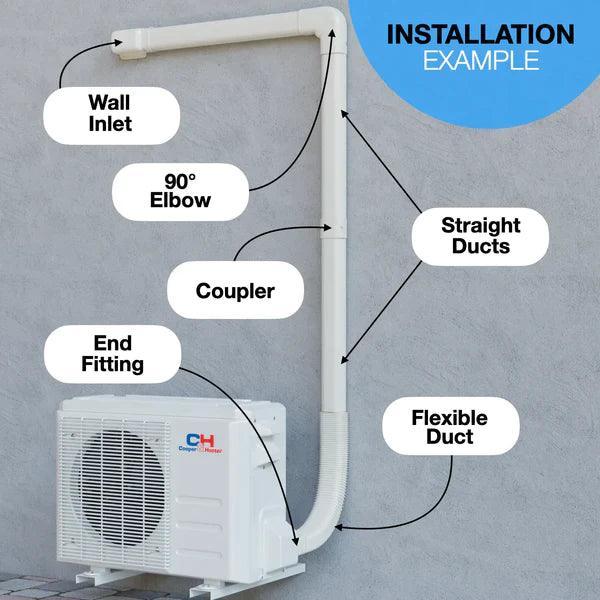 2 Zone Cooper & Hunter 12k+18k OLIVIA High Capacity Hyper Series, 28000BTU Wall Mount 23 SEER 2 Ductless Mini Split A/C and Heat Pump with 25ft Installation Kit + WIFI Adapter - South Mini Splits