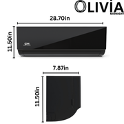 Cooper&Hunter Multi-Zone 6,000 BTU 230V Olivia Midnight Series Black Indoor Wall-Mount Air Conditioning Unit for Heat Pump, Mini Split Inverter System Up To 26.4 SEER2 with Wi-Fi and Optional Installation Kit CH-B06MOLVWM-230VI - South Mini Splits