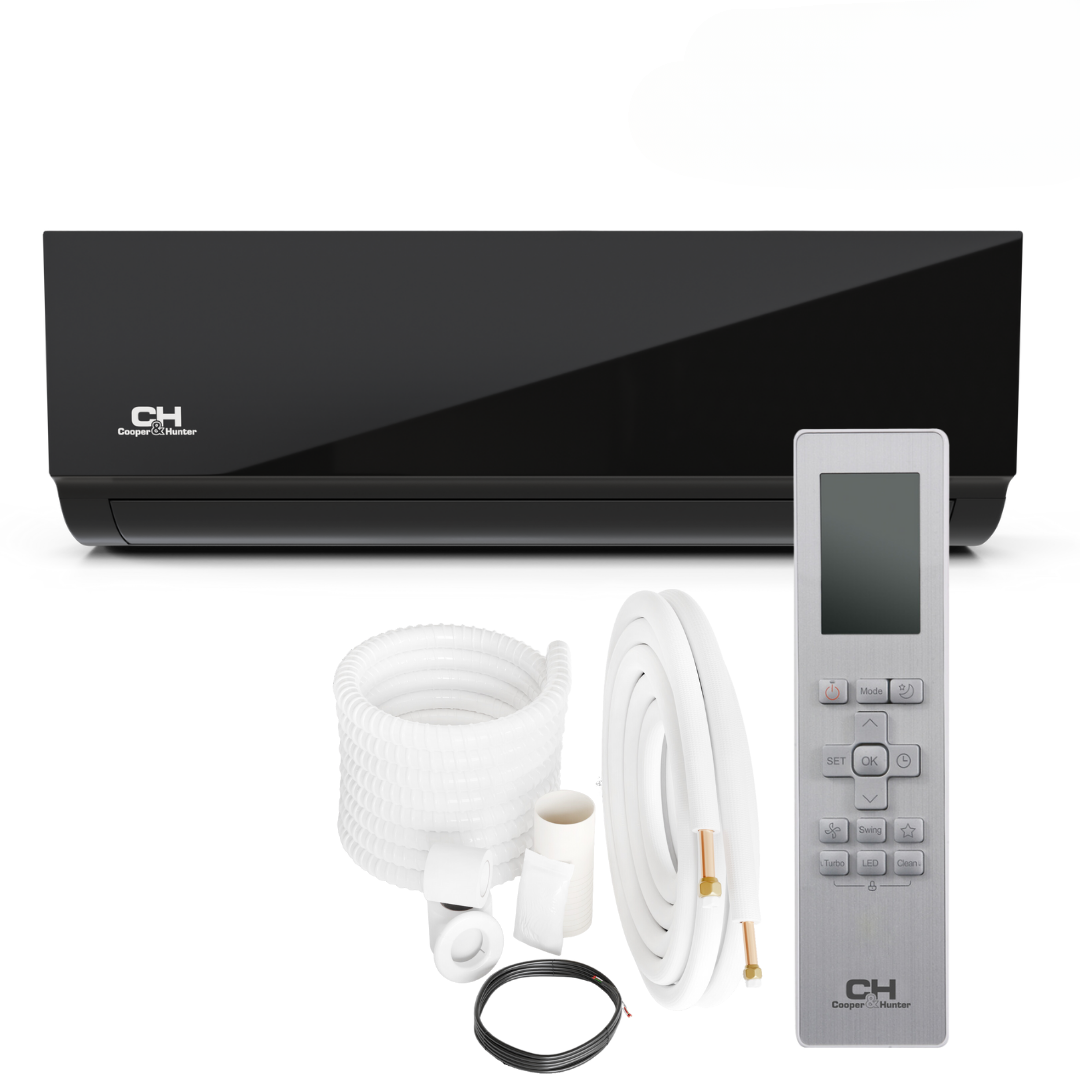 Cooper&Hunter | Cooper&Hunter Olivia Midnight Series R454B, 9,000 BTU Black Wall-Mount Indoor Unit, 230V Mini Split Heat Pump Inverter System, Up to 26 SEER2 with Wi-Fi, Optional Installation Kit - CH-RB09MOLVWM-230VI | CLICK HERE TO CONTACT US FOR CUSTOM QUOTES AND QUESTIONS 
CLICK TO CALL US 737-738-6329 FOR ANY QUES
