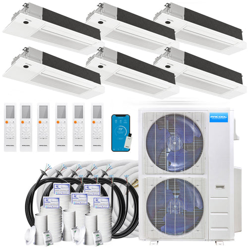 MRCOOL DIY 5th Gen Multi-Zone 6-Zone Mini Split AC & Heat Pump -- 55000 (4.6 Ton), One Way Ceiling Cassette Units (6K+6K+6K+12K+12K+12K BTU), Inverter Technology, 230V, Heating & Cooling - R454B - South Mini Splits