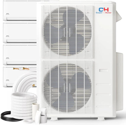 4 Zone 48K BTU Olivia Series Ductless Mini Split A/C and Heat Pump 9k+12k+12k+24k with Installation Kits, 23.4 SEER 4 Ton Quad Zone Multi Zone System with Wi-Fi Adapter Included - South Mini Splits