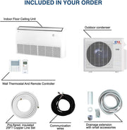 Cooper & Hunter 24,000 BTU 230V 20.5 SEER Universal Floor/Ceiling Ductless Mini Split AC System 2 TON, Sophia Series + Optional Installation Kit - South Mini Splits