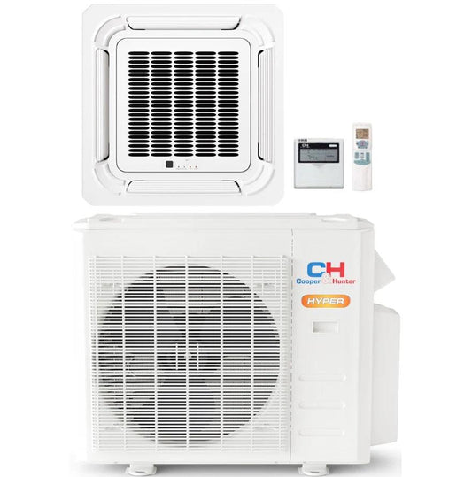 9,000 BTU 230V 20 SEER High Capacity Hyper Ceiling Cassette Ductless Mini Split Air Conditioner, Heat Pump Sophia Series 0.75 TON + Installation Kit Option - South Mini Splits