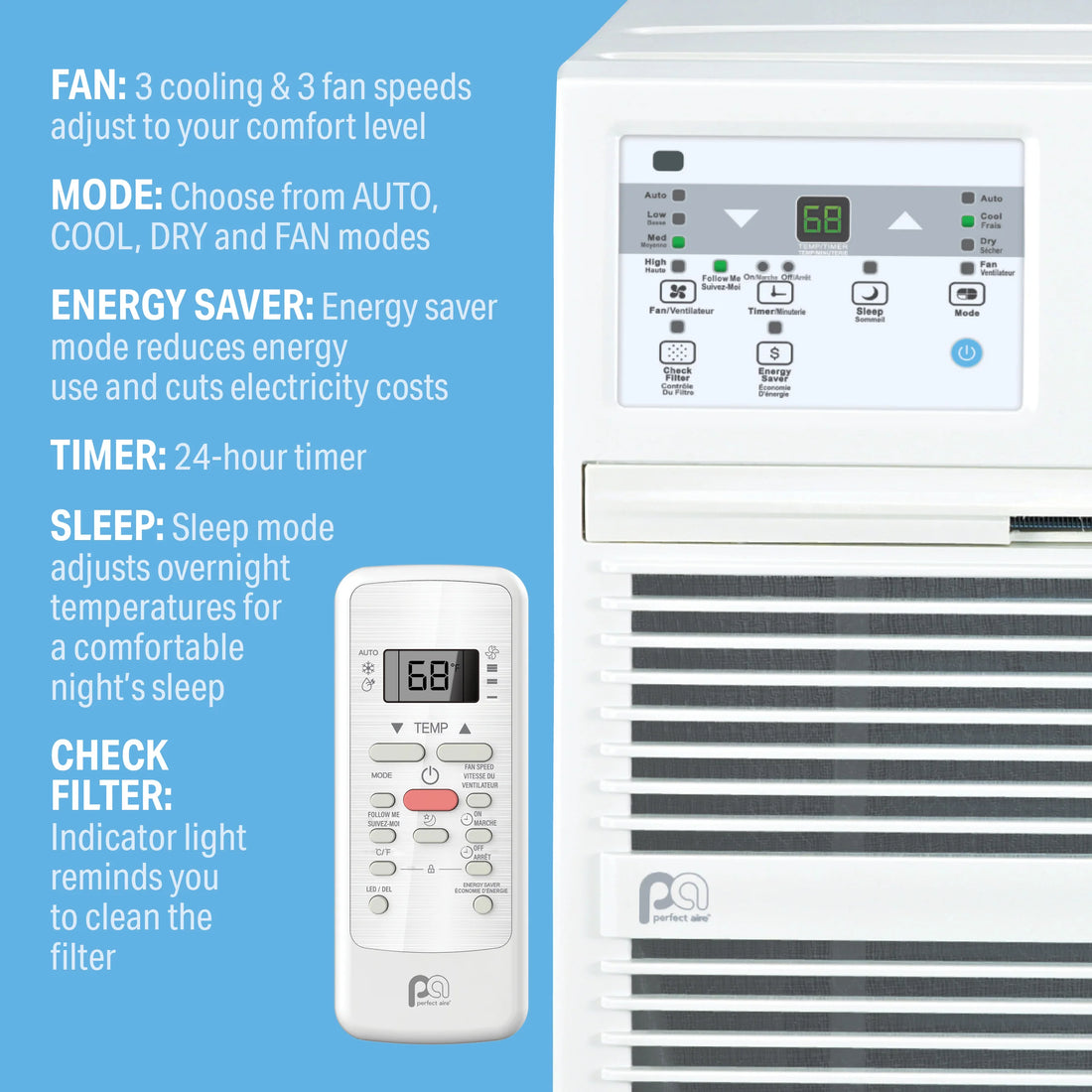 Perfect Aire | Perfect Aire 12,000 BTU Thru-the-Wall Air Conditioner 230V (R32), DOE | 
12,000 BTU Thru-the-Wall Air Conditioner
With the air this cool and comfortable, you just might wan