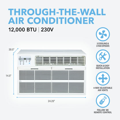 Perfect Aire | Perfect Aire 12,000 BTU Thru-the-Wall Air Conditioner 115V (R32), DOE | 
12,000 BTU Thru-the-Wall Air Conditioner
The perks of summer? Splashing in the pool. Sipping lemona