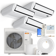South Mini Splits | Cooper&Hunter Hyper Heat 3-Zone Ductless Mini Split AC & Heat Pump -- 36000 BTU (3.0 Ton) Without Shut-off Valves, Universal Floor Ceiling Units (18K+18K+18K) BTU, Inverter Technology, 230V, Heating & Cooling 