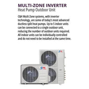 2 Zone Cooper & Hunter Olivia Series, 2.3 Ton Air Conditioner, Ductless Mini Split with 9k+18k BTU Wall Mounts, R410A, 24.6 SEER 28K BTU Inverter Heat Pump, 230V, Dual Head (2 Heads), Includes Choice of 16ft  25ft or 50ft Installation Kits + Wi-Fi Adapter - South Mini Splits