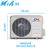 Cooper & Hunter MIA Series, 1 Ton Air Conditioner and Heat Pump, R410A, 12,000 BTU Wall Mount Ductless Mini Split, 20.8 SEER Inverter System, 115V/60HZ, Single Head, Includes Wi-Fi and Optional Installation Kit. SKU CH-NY12MIA-115VI + CH-NY12MIA-115VO - South Mini Splits