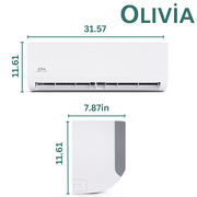 Cooper&Hunter Single-Zone 9,000 BTU 230V Olivia Series Wall-Mount Air Conditioning Unit for Heat Pump, Mini Split Inverter System, 0.75 Ton 24 SEER2 with Wi-Fi, Optional Installation Kit - CH-09MOLVW-230VI + CH-ES09-230VO - South Mini Splits