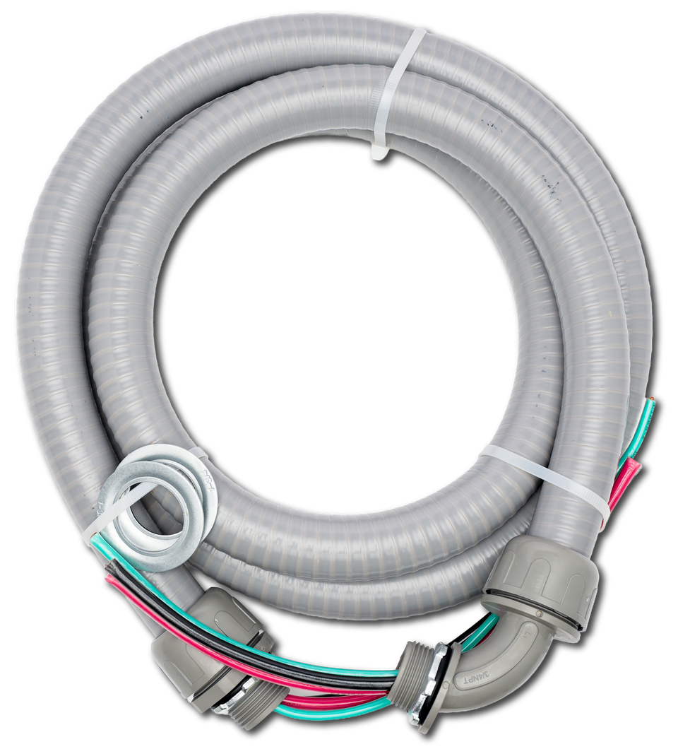 ARMBRIDGE Non-Metallic A/C Whip 3/4" x 6 ft – Pre-Wired Liquid tight Conduit with 8/2 & 10/1 Wires for HVAC & Air Conditioner Power Connection