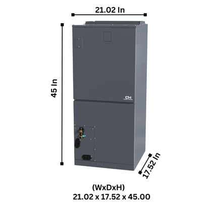 Cooper&Hunter Multi-Zone R410A, 18,000 BTU 230V Multi-Position Air Handler Air Conditioning Indoor Unit for Heat Pump, Ductless Mini Split Inverter System Up To 21.6 SEER2, Wi-Fi Thermostat, Optional Install Kit and Auxiliary Heat Strip CH-M18AHU-W