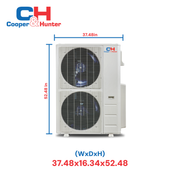 Cooper & Hunter 48,000 BTU 4 TON, R454B, 17.7 SEER Heat Pump Split System with Multi Position Air Handler Unit and optional Installation Kit and Optional Auxiliary Heat Strip.CH-RS48LCAHU + CH-R48LCU-230VO - South Mini Splits
