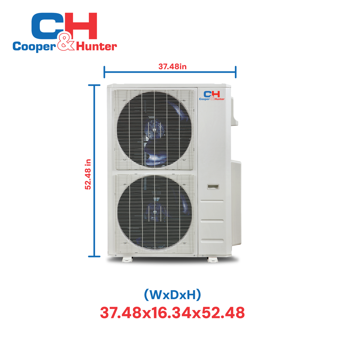 Cooper & Hunter 60,000 BTU 5 TON 17 SEER Heat Pump Split System with Multi Position Air Handler Unit Including Optional Installation Kit and Optional Auxiliary Heat Strip. CH-RS60LCAHU + CH-R60LCU-230VO, R454B - South Mini Splits