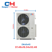 Cooper & Hunter 60,000 BTU 5 TON 17 SEER Heat Pump Split System with Multi Position Air Handler Unit Including Optional Installation Kit and Optional Auxiliary Heat Strip. CH-RS60LCAHU + CH-R60LCU-230VO, R454B - South Mini Splits