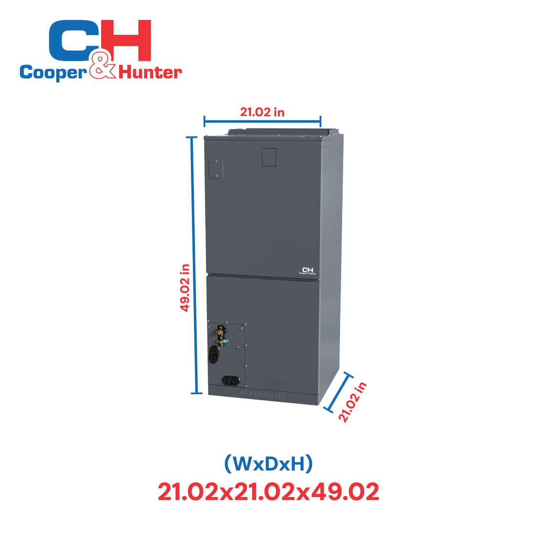 Cooper&Hunter R454B, 36,000 BTU 3 TON 17.2 SEER Ducted Mini Split and Heat Pump Inverter System with Multi Position Air Handler Unit with Wi-Fi Included - Choose your Installation Kit and Heat Strip Size - CH-RS36LCAHU + CH-R36LCU-230VO - South Mini Splits