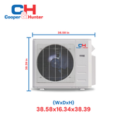 Cooper&Hunter R454B, 24,000 BTU 2 TON 20 SEER Heat Pump Split System with Multi Position Air Handler, Wi-Fi Thermostat Included and Optional Installation Kit + Auxiliary Heat Option CH-RS24MAHU+ CH-RES24-230VO - South Mini Splits