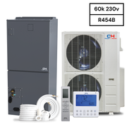 Cooper & Hunter 60,000 BTU 5 TON 17 SEER Heat Pump Split System with Multi Position Air Handler Unit Including Optional Installation Kit and Optional Auxiliary Heat Strip. CH-RS60LCAHU + CH-R60LCU-230VO, R454B - South Mini Splits