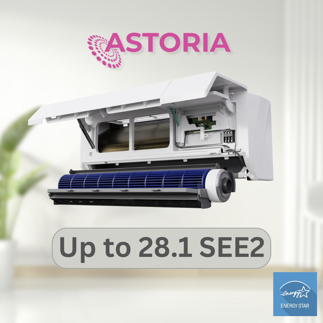 Cooper & Hunter, Astoria Series, R410A, 18,000 BTU/h,208- 230V/60HZ, 1.5 Ton, 23.5 SEER Ductless Mini Split AC/Heater With WIFI and Optional Installation Kit. CH-18MASTWM-230VI + CH-ES18-230VO