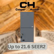 Cooper&Hunter Multi-Zone R410A, 18,000 BTU 230V Multi-Position Air Handler Air Conditioning Indoor Unit for Heat Pump, Ductless Mini Split Inverter System Up To 21.6 SEER2, Wi-Fi Thermostat, Optional Install Kit and Auxiliary Heat Strip CH-M18AHU-W - South Mini Splits