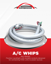 ARMBRIDGE Non-Metallic A/C Whip 3/4" x 6 ft – Pre-Wired Liquid tight Conduit with 8/2 & 10/1 Wires for HVAC & Air Conditioner Power Connection - South Mini Splits