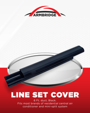 ARMBRIDGE 6FT PVC Decorative Black Line Set Cover | Duct for Ductless Mini Split Air Conditioners, Heat Pumps, and Inverter Systems - South Mini Splits