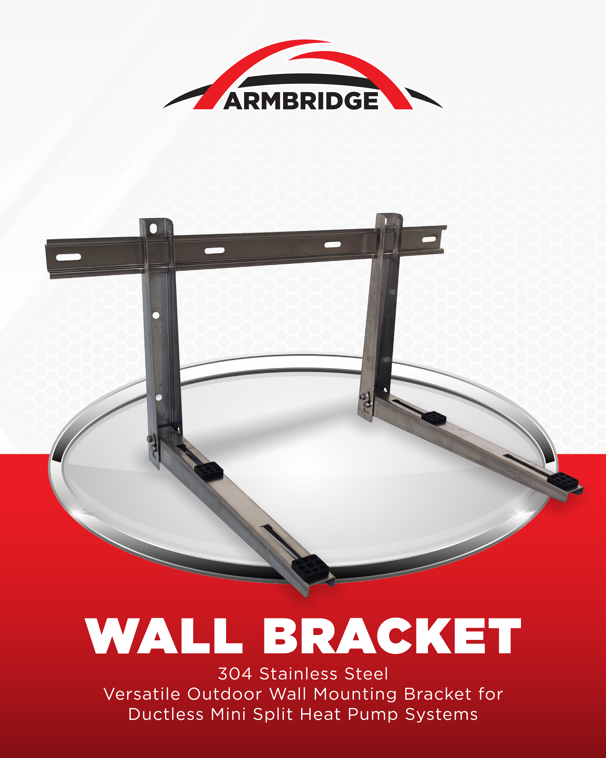 ARMBRIDGE Mini Split Wall Mounting Bracket High Load Capacity | Foldable 304 Stainless Steel, Vibration-Absorbing (Up to 550 lbs Each) ARMBRIDGE Mini Split Wall Mounting Bracket High Load Capacity | Foldable 304 Stainless Steel, Vibration-Absorbing (Up to 550 lbs Each)