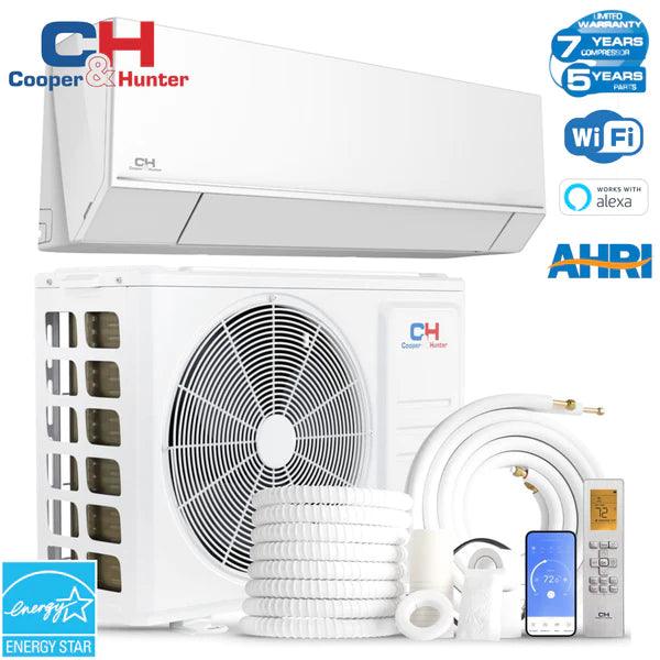 Cooper & Hunter Astoria Series, 2.5 Ton Single Zone Air Conditioner and Heat Pump, 30,000 BTU/h Ductless Mini Split, 20 SEER Inverter System, 208-230V/60HZ, Single Head, with Wi-Fi and Optional Installation Kit Wall Mount 1 Zone Cooper&Hunter 