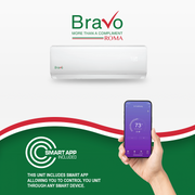 Bravo Roma Single Zone Wall Mount, 1 Ton Mini Split AC and Heat Pump, R32, 12,000 BTU Wall Mount Ductless Mini Split, 17 SEER Inverter System, 115V/60HZ, Single Head, Smart app, 13FT Installation Kit Included, BRV-R12W-115VI + BRV-R12LS-115VO - South Mini Splits