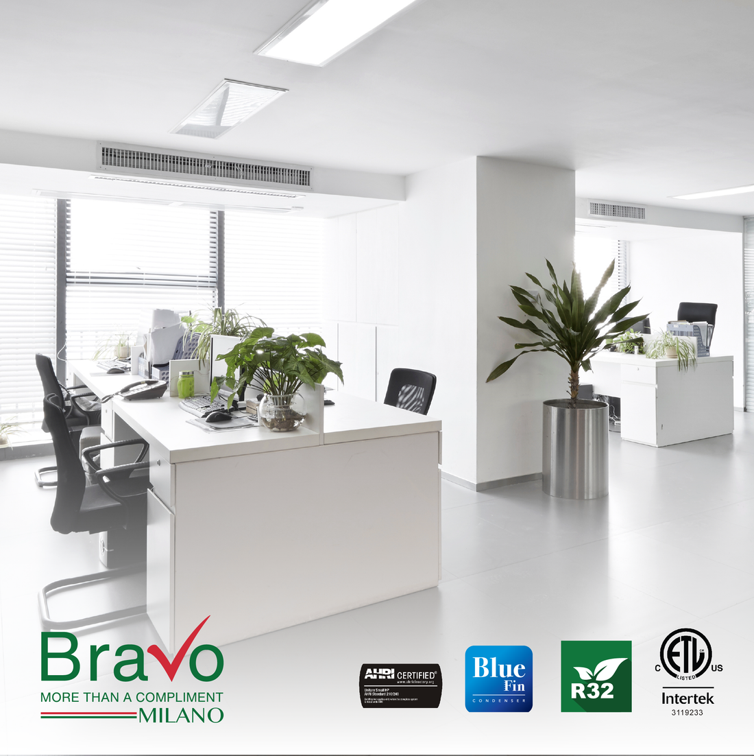 Bravo Milano Series 5-Zone Ducted Mini Split AC & Heat Pump – 42000 BTU (3.5 Ton), Slim Duct Units (9k+ 9k + 9K + 9K + 24k BTU), Inverter Technology, 230V, Heating & Cooling - South Mini Splits