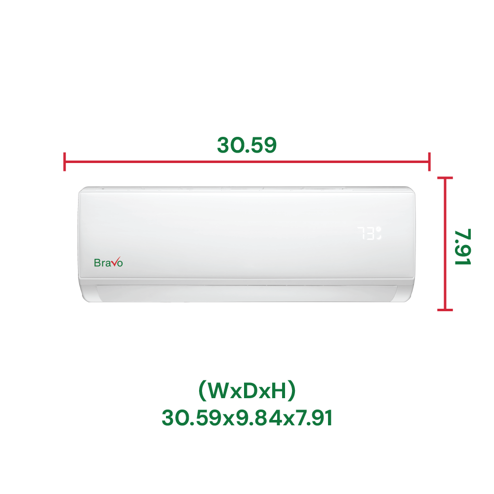 Bravo Roma Single Zone Wall Mount, 1 Ton Mini Split AC and Heat Pump, R32, 12,000 BTU Wall Mount Ductless Mini Split, 16 SEER Inverter System, 230V/60HZ, Single Head, Smart app, 13FT Installation Kit Included, BRV-R12W-230VI + BRV-R12LS-230VO - South Mini Splits