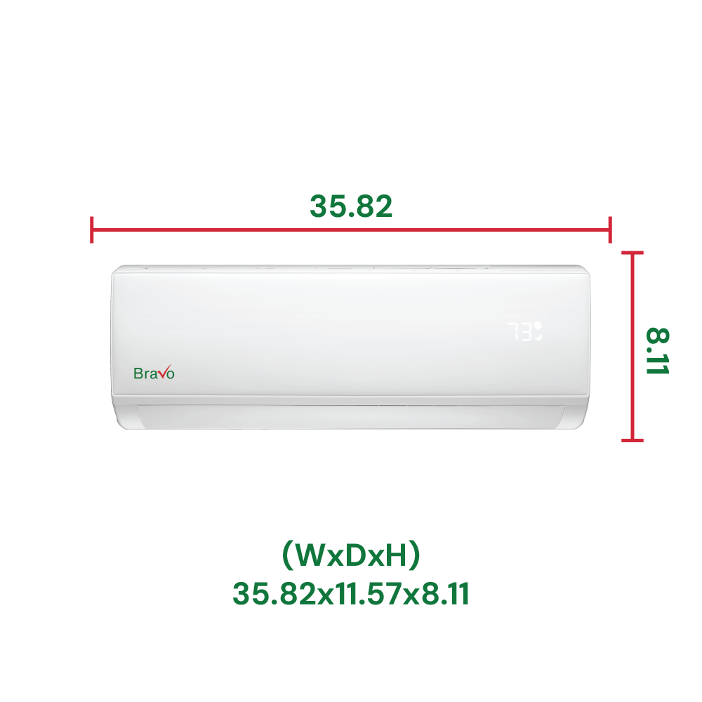 Bravo Roma Single Zone Wall Mount, 1.5 Ton Mini Split AC, Heat Pump, R32, 18,000 BTU Wall Mount Ductless Mini Split, 18 SEER Inverter System, 208/230V/60HZ, Single Head, Smart app, 13FT Installation Kit Included, BRV-R18W-230VI + BRV-R18LS-230VO - South Mini Splits