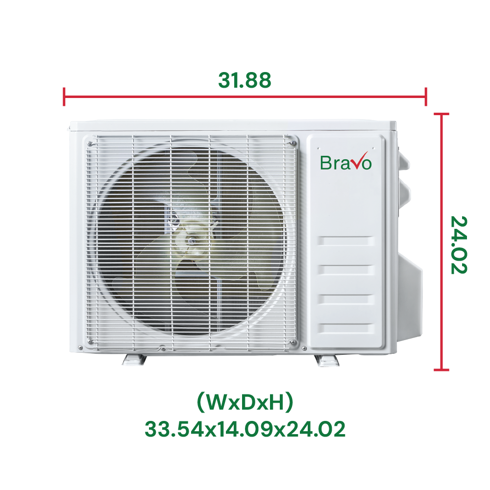 Bravo Roma Single Zone Wall Mount, 1.5 Ton Mini Split AC, Heat Pump, R32, 18,000 BTU Wall Mount Ductless Mini Split, 18 SEER Inverter System, 208/230V/60HZ, Single Head, Smart app, 13FT Installation Kit Included, BRV-R18W-230VI + BRV-R18LS-230VO - South Mini Splits