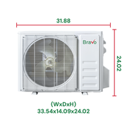 Bravo Roma Single Zone Wall Mount, 1.5 Ton Mini Split AC, Heat Pump, R32, 18,000 BTU Wall Mount Ductless Mini Split, 18 SEER Inverter System, 208/230V/60HZ, Single Head, Smart app, 13FT Installation Kit Included, BRV-R18W-230VI + BRV-R18LS-230VO - South Mini Splits