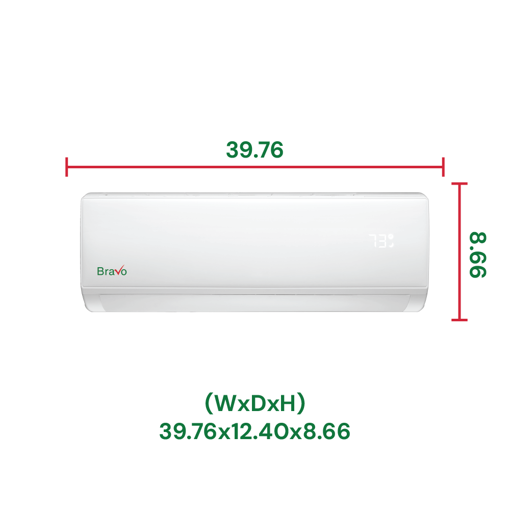 Bravo Roma Single Zone Wall Mount, 2 Ton Mini Split AC and Heat Pump, R32, 24,000 BTU Wall Mount Ductless Mini Split, 18 SEER Inverter System, 230V/60HZ, Single Head, Smart app, 13FT Installation Kit Included, BRV-R24W-230VI + BRV-R24LS-230VO - South Mini Splits