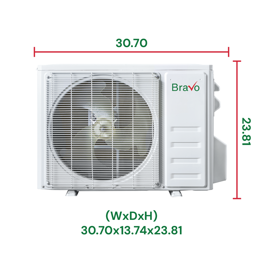 Bravo Roma Single Zone Wall Mount, 2 Ton Mini Split AC and Heat Pump, R32, 24,000 BTU Wall Mount Ductless Mini Split, 18 SEER Inverter System, 230V/60HZ, Single Head, Smart app, 13FT Installation Kit Included, BRV-R24W-230VI + BRV-R24LS-230VO - South Mini Splits