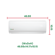 Bravo Roma Single Zone Wall Mount, 3 Ton Mini Split AC and Heat Pump, R32, 36,000 BTU Wall Mount Ductless Mini Split, 17 SEER Inverter System, 230V/60HZ, Single Head, Smart app, 13ft Installation Kit Included, BRV-R36W-230VI + BRV-R36LS-230VO - South Mini Splits