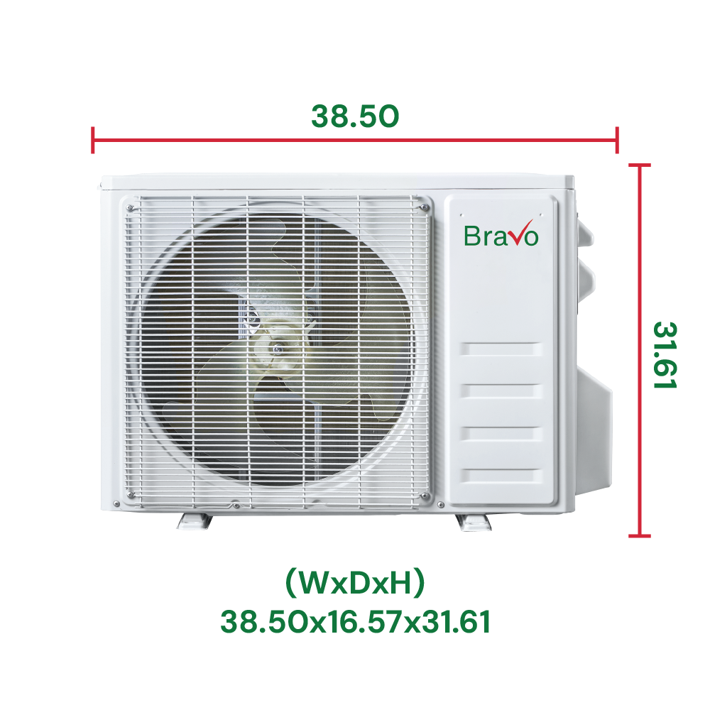 Bravo Roma Single Zone Wall Mount, 3 Ton Mini Split AC and Heat Pump, R32, 36,000 BTU Wall Mount Ductless Mini Split, 17 SEER Inverter System, 230V/60HZ, Single Head, Smart app, 13ft Installation Kit Included, BRV-R36W-230VI + BRV-R36LS-230VO - South Mini Splits