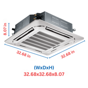 Cooper&Hunter Multi-Zone 24,000 BTU 230V Sophia Series Indoor Four-Way Ceiling Cassette Air Conditioning Unit for Heat Pump, Mini Split Inverter System Up To 22.7 SEER2 with Wi-Fi Enabled Thermostat and Optional Installation Kit CH-24MCT-W - South Mini Splits