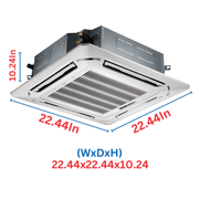 Cooper&Hunter Multi-Zone 9,000 BTU 230V Sophia Series Indoor Four-Way Ceiling Cassette Air Conditioning Unit for Heat Pump, Mini Split Inverter System Up To 22.7 SEER2 with Optional Installation Kit CH-09MSPHCT-230VI - South Mini Splits