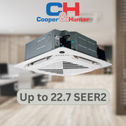 Cooper&Hunter Multi-Zone 12,000 BTU 230V Sophia Series Indoor Four-Way Ceiling Cassette Air Conditioning Unit for Heat Pump, Mini Split Inverter System Up To 22.7 SEER2 with Optional Installation Kit CH-12MSPHCT-230VI - South Mini Splits